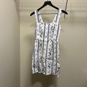 Reformation white and blue linen mini dress size 0